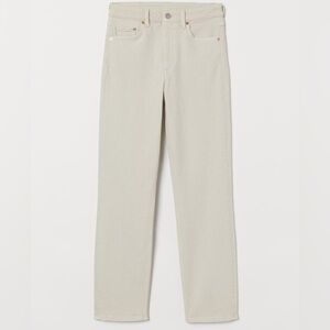 H&M Vintage Slim High Ankle Jean, Cream, Size 10